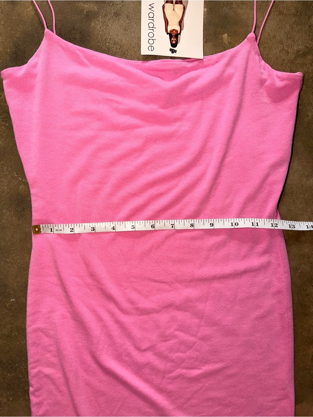 Naked Wardrobe Size L Pink Bodycon Mini Dress Spaghetti Strap Stretch - Picture 6 of 12